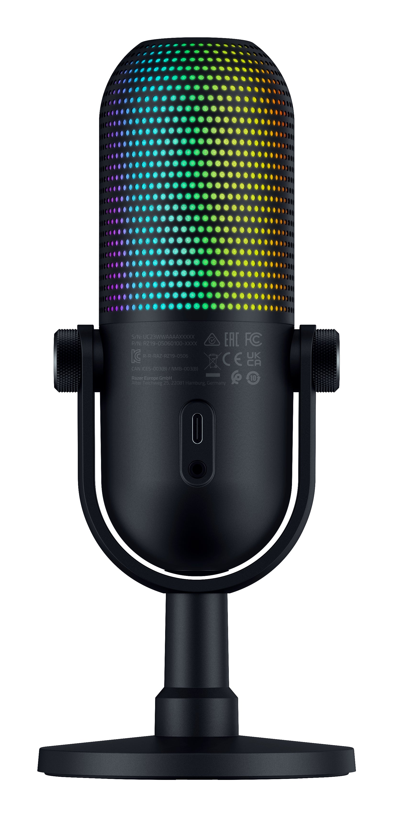 Razer Seiren V3 Chroma Tischmikrofon – USB-C, Kabelgebunden, Superniere, 24 Bit/96 kHz, Schwarz