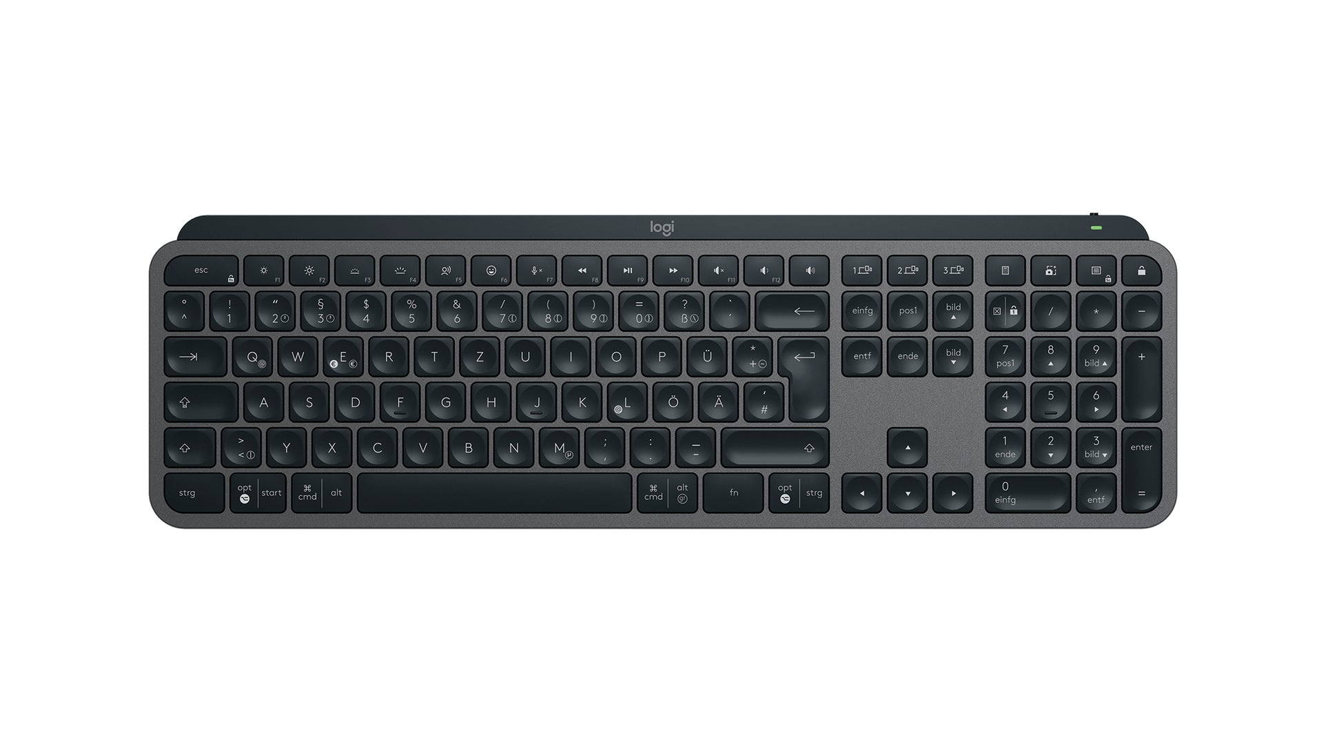 Logitech MX Keys S – Tastatur – Scherenmechanik – Bluetooth & 2,4 GHz (Logi Bolt) – Beleuchtet – QWERTZ (DE) – Graphit