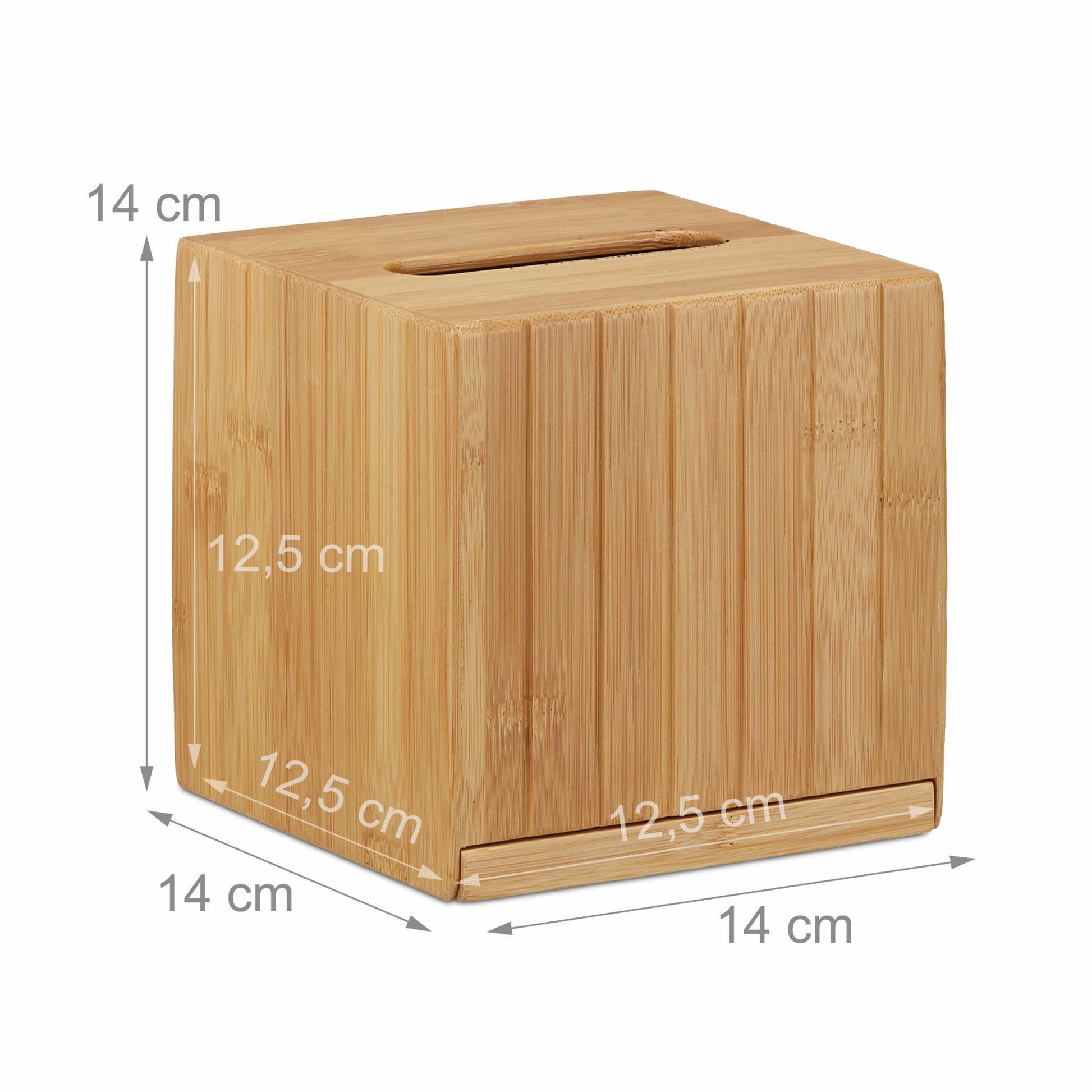 Relaxdays Kosmetiktuchbox – freistehend, Holz, Beige