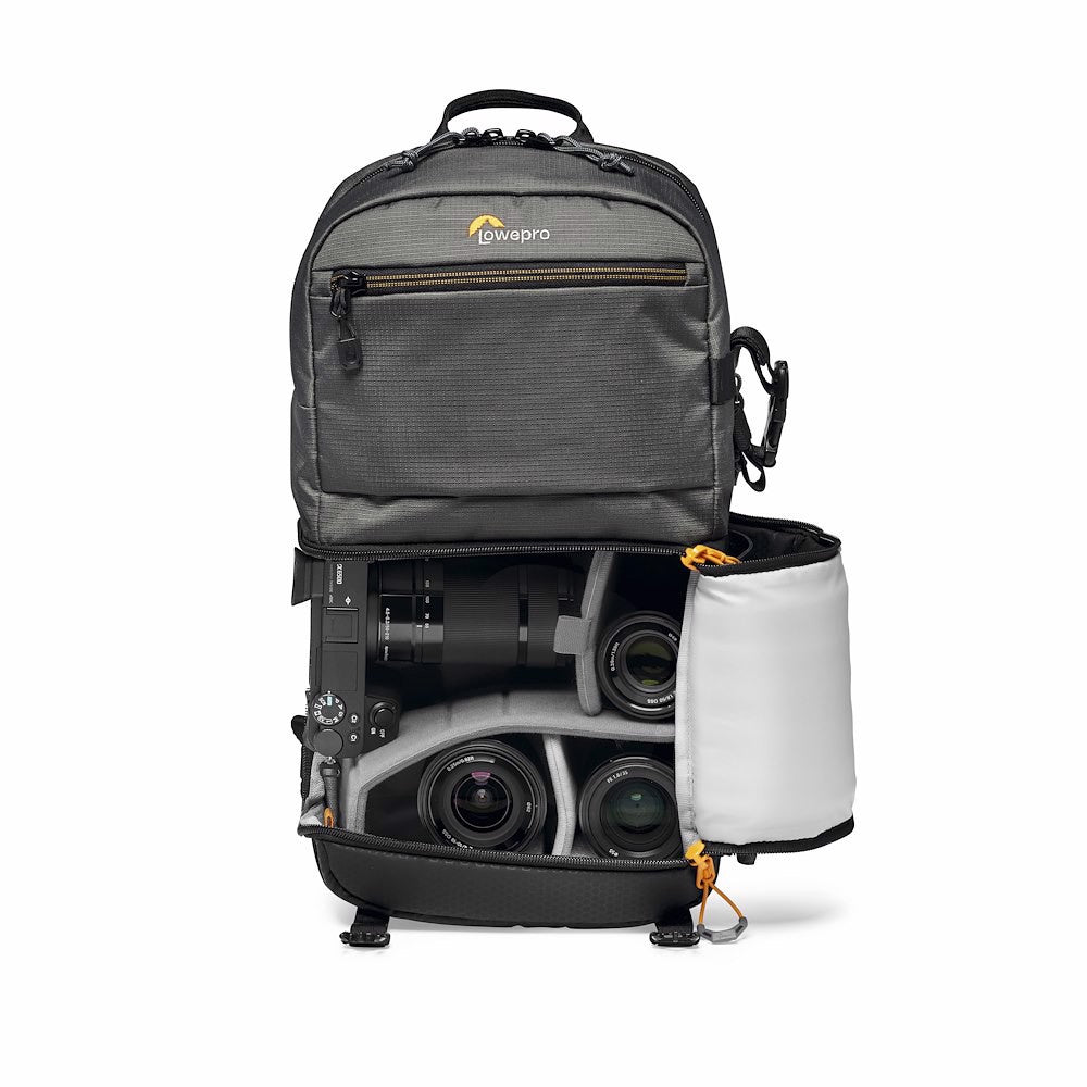 Lowepro Slingshot SL 250 AW III Monosling-Rucksack – 10 l, 3 Objektive, Regenschutz – für Tablet bis 11" – Grau