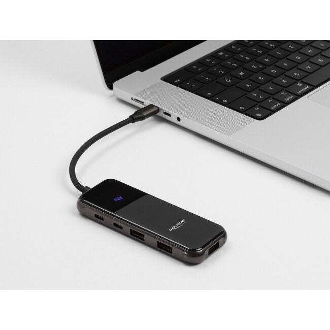 DeLOCK 92001 Dockingstation – USB-C, 1× HDMI, 3× USB-A, 1× USB-C, 85 W PD, SD/microSD, für Windows/Mac/ChromeOS