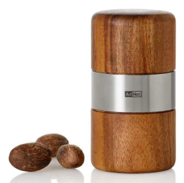 AdHoc Muskatmühle Ø 6 × 11,3 cm, Holz/Edelstahl, Braun