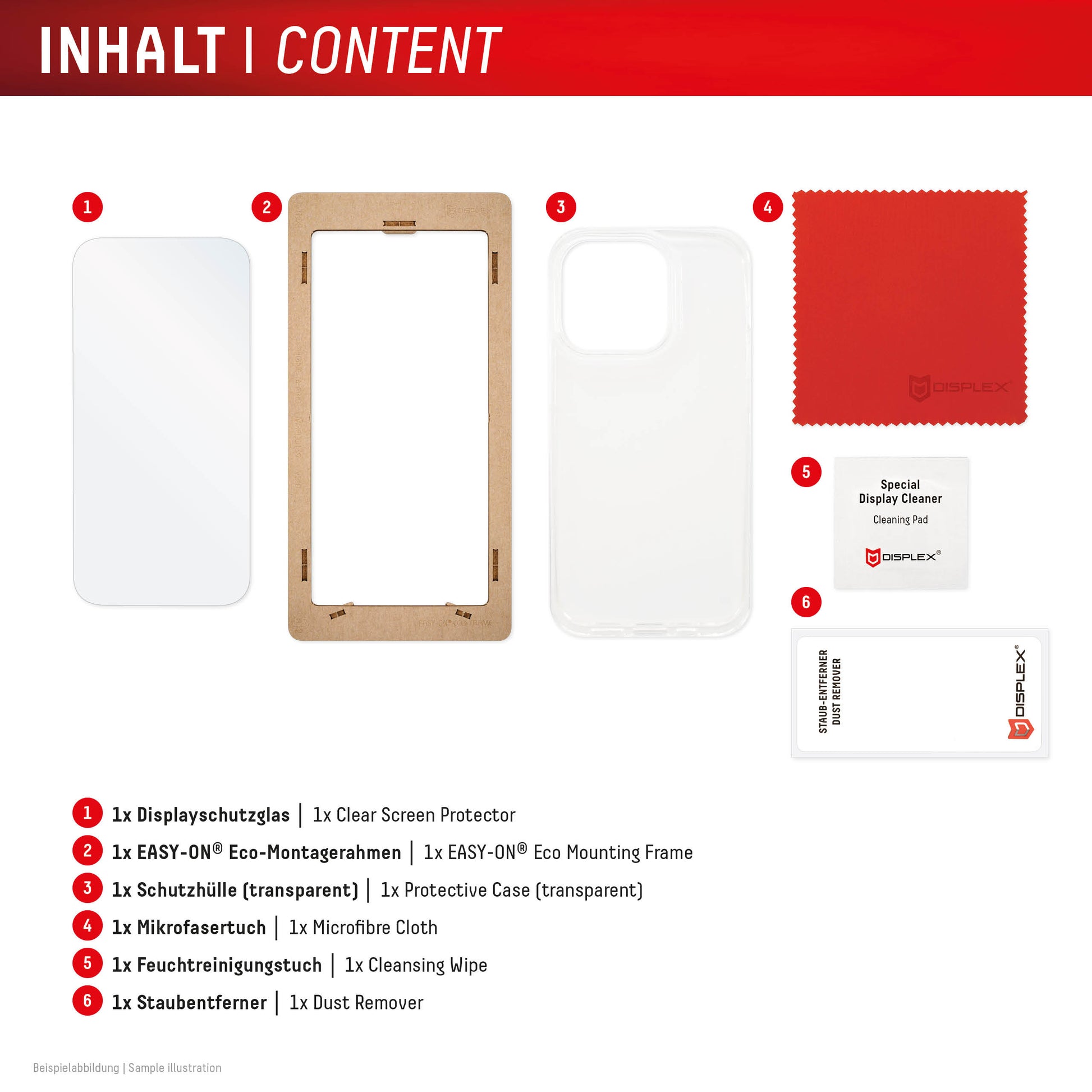 Displex Displayschutz (Panzerglas), 10H – für iPhone 16 – mit Applikator