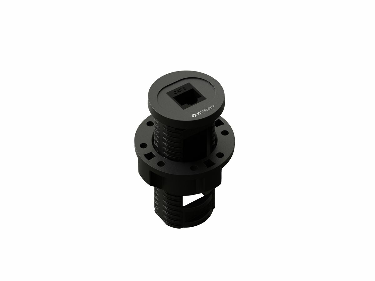 Max Hauri AG Keystone-Modul RJ45 Cat6 UTP, Einbau Ø 32 mm, für Plattenstärke 1–40 mm, Polycarbonat – Schwarz