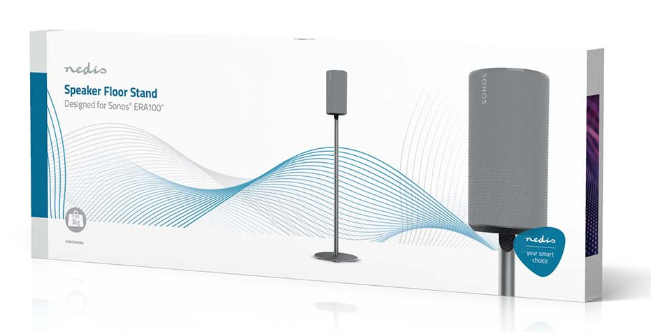 Nedis SPMT5850BK – Lautsprecher-Ständer – für Sonos Era100 – 3 kg, integriertes Kabelmanagement – schwarz