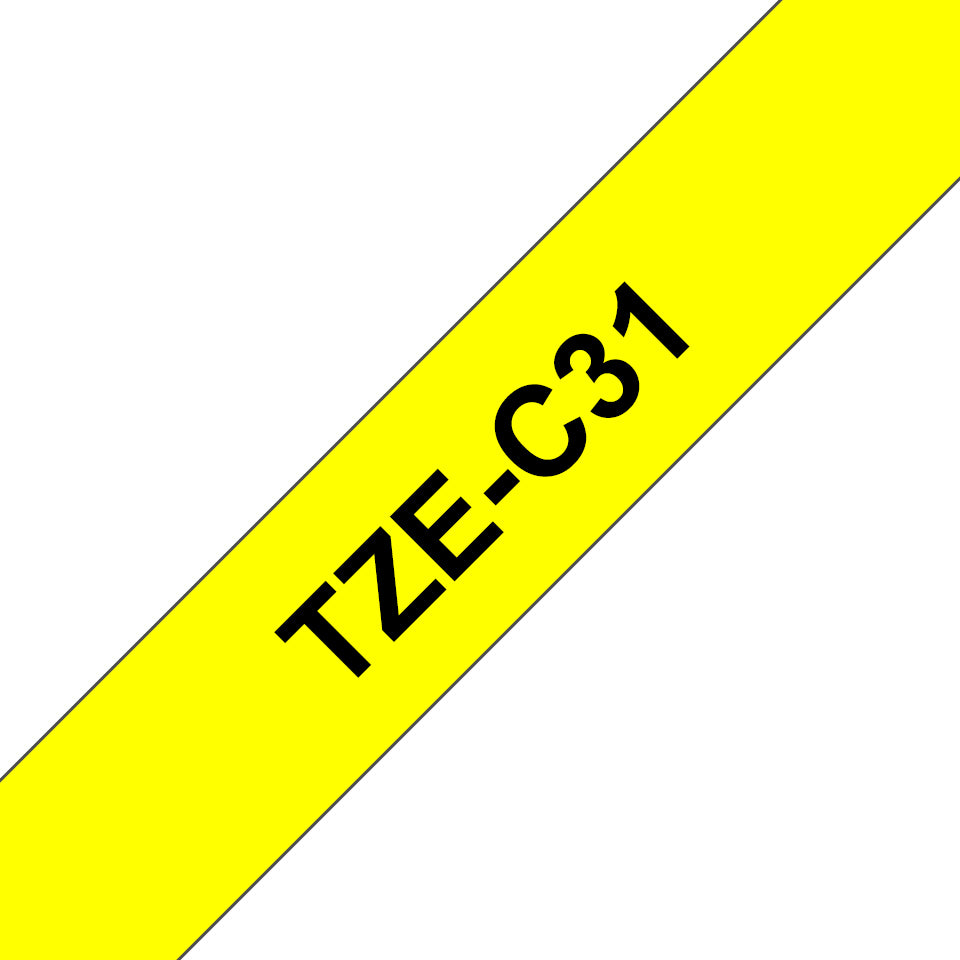 Brother Schriftband – 12 mm × 5 m, fluo gelb, schwarz