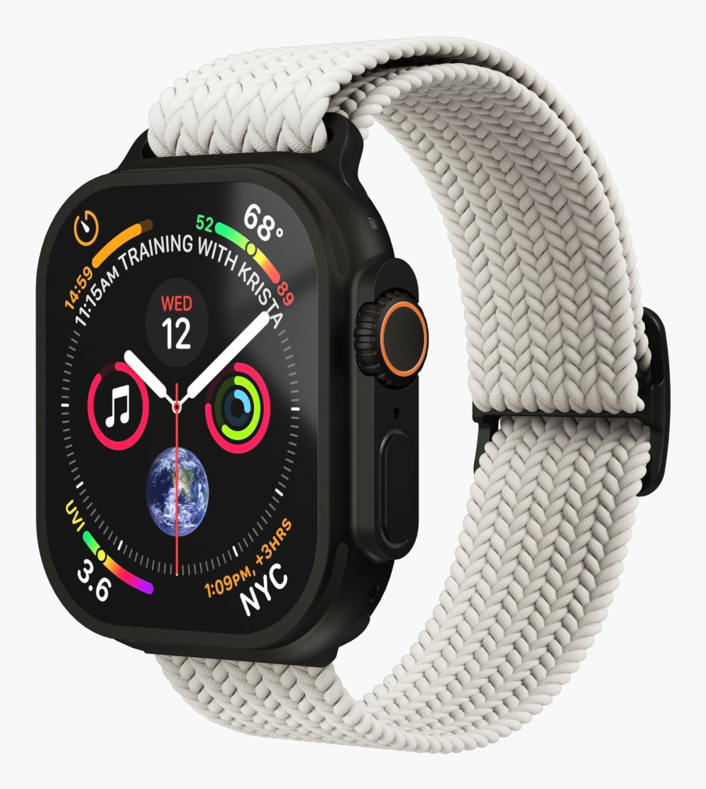 Vonmählen Woven Loop – Armband – für Apple Watch, Creme/Schwarz, One Size, Nylon