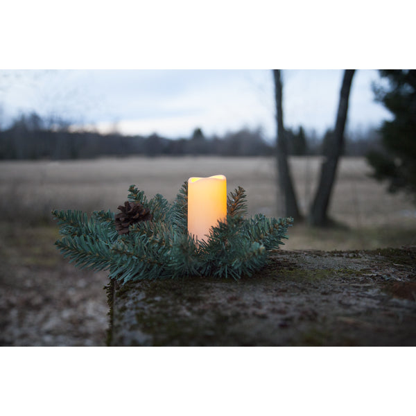 Star Trading LED-Grablicht Serene – Ø 33 cm, Gelb, Batteriebetrieben, Timer 8/16 h, Grün, Kunststoff