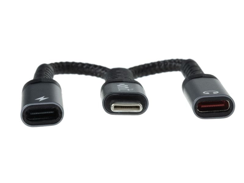 ONIT Multi-Kabel – 2-in-1 USB-C auf 2× USB-C 0,14 m, PD 60 W, Schwarz – für USB-C Geräte