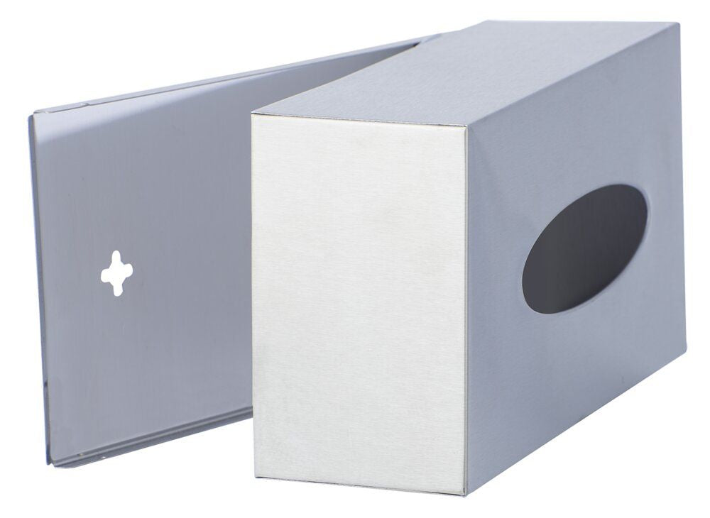 Wenko Kosmetiktuchbox – 25×12×8 cm, Edelstahl, Tisch, Wandmontiert, Silber