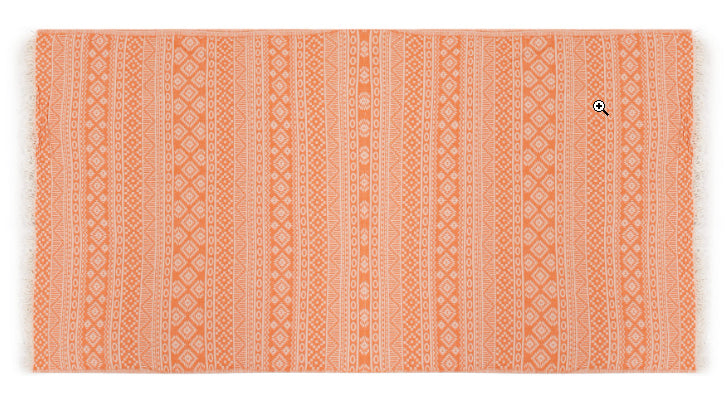 Foutastic Strandtuch Cicim – 90 × 170 cm, Orange/Weiss, 100% Baumwolle, 215 g/m²