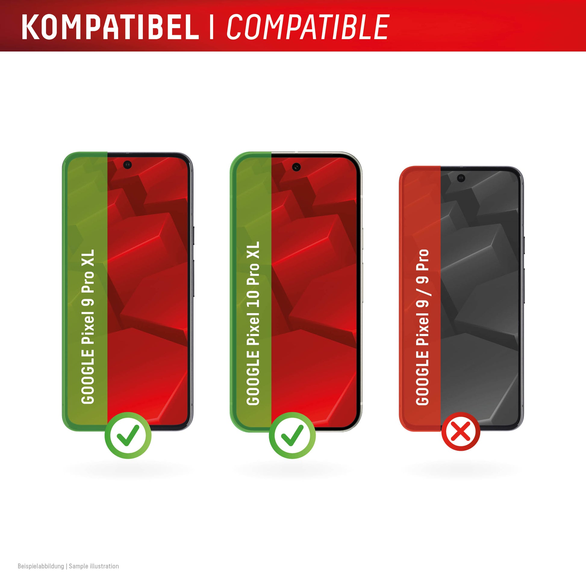 Displex Displayschutz (Panzerglas), 10H – für Pixel 9 Pro XL/Pixel 10 Pro XL – mit Applikator