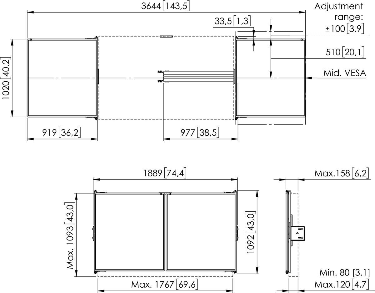 Vogel's Whiteboard – 364,4 × 102 cm