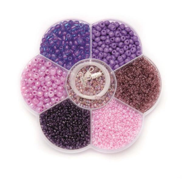 GLOREX Perlenset – Violett – 1 Stück – Assortiert