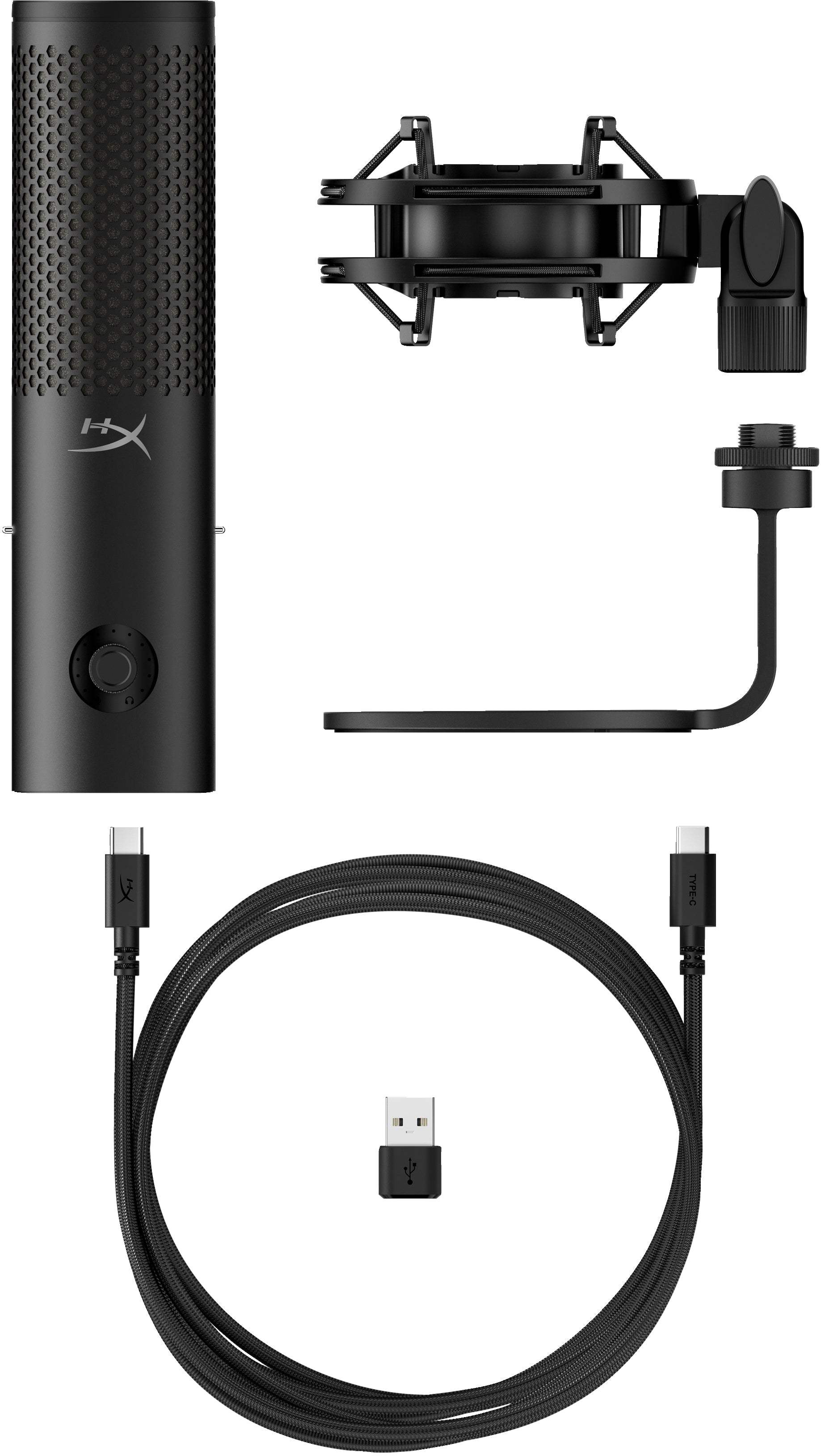 HyperX Quadcast 2 S Tischmikrofon – USB, Kabelgebunden, 20–20'000 Hz, 90 dB, Schwarz