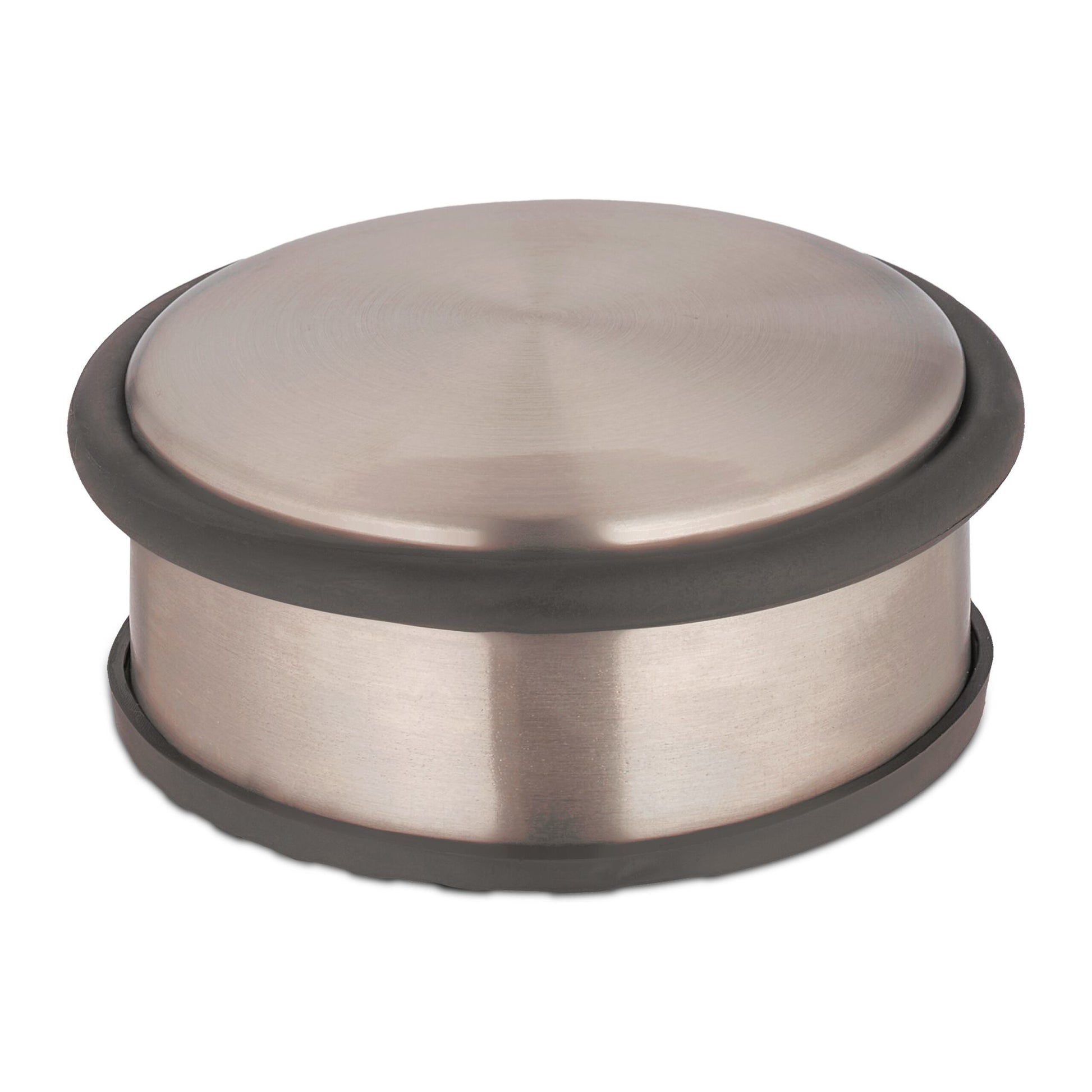 Relaxdays Türstopper – Freistehend, Gummi, Edelstahl, 100×100×40 mm, 1 Stk., Bronze/Schwarz