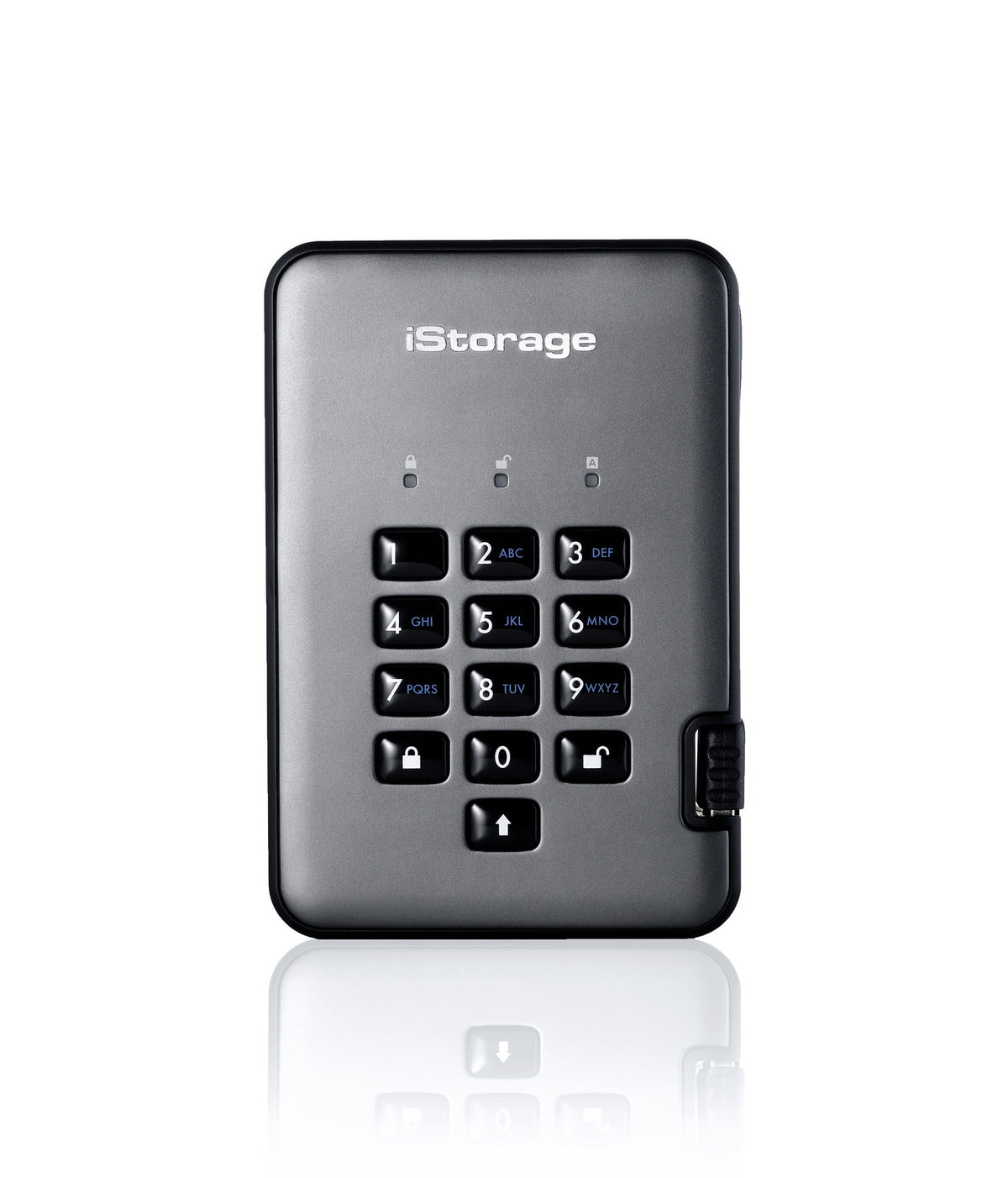 iStorage diskAshur PRO2 – 256 GB 2,5" SSD – USB 3,2 Gen 1 (USB-A), Hardwareverschlüsselung, FIPS 140-2