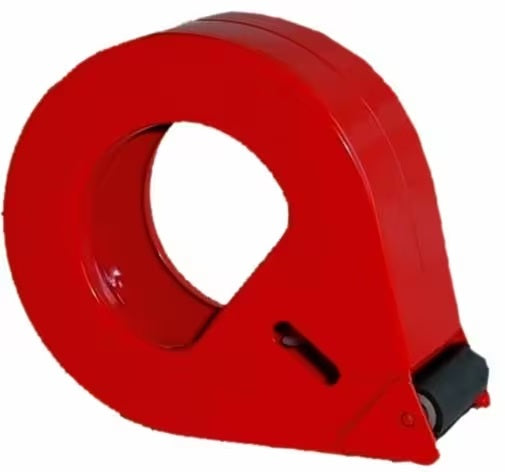 Scotch Verpackungsbandabroller – für Rollenbreite bis 50 mm, für Bandlänge bis 66 m, Metallmesser, Metall, Rot