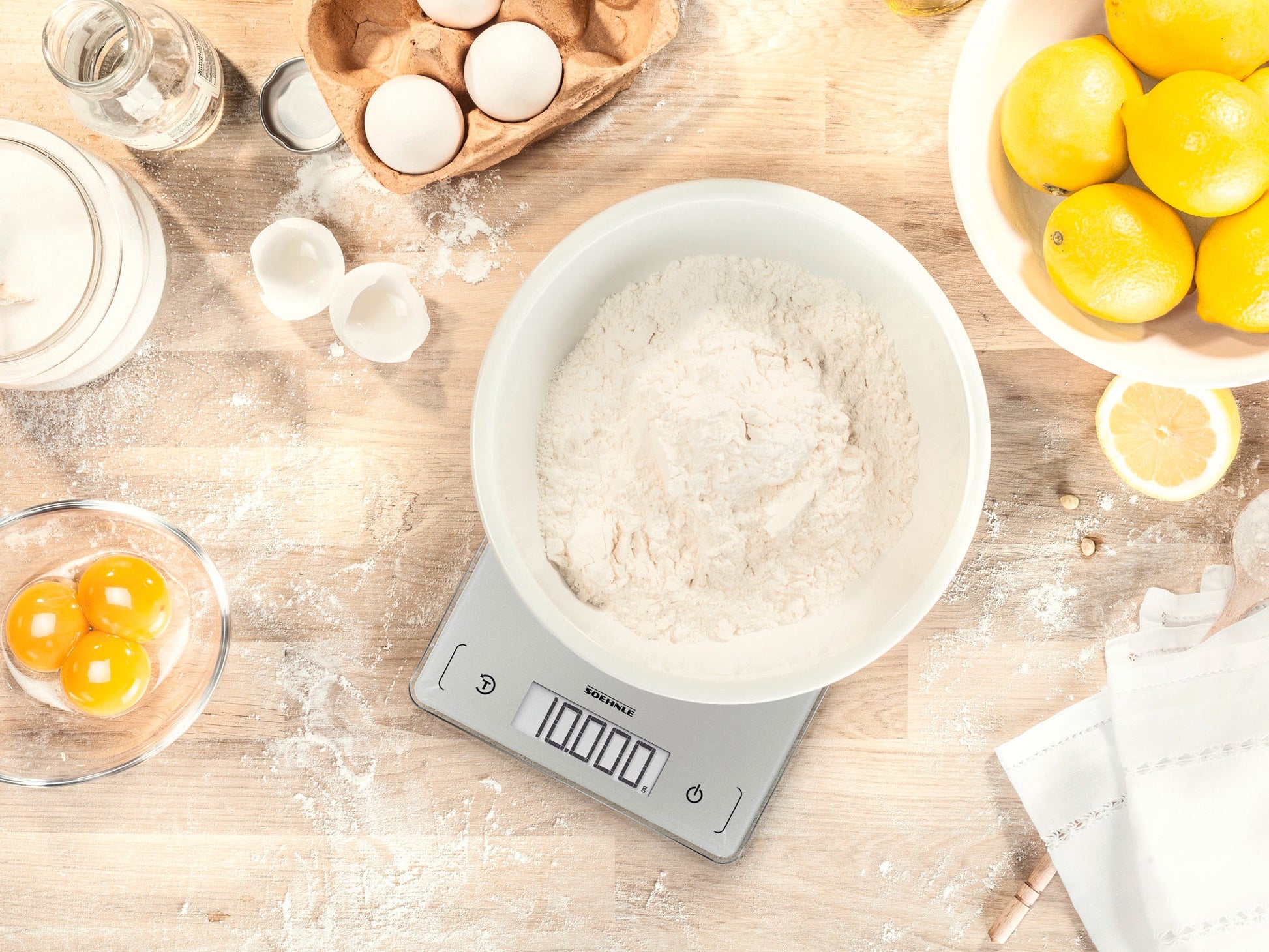 Leifheit Küchenwaage – Scale Page Comfort 300 – bis 10 kg, 1 g Teilung, silber