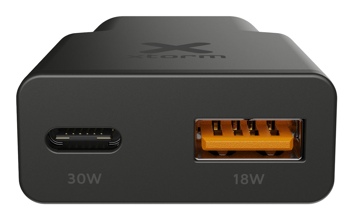 Xtorm XG2SLE0336 USB-Ladegerät 33 W – USB-C×1, USB-A×1 – PD, PPS, QC 3.0 – Schwarz