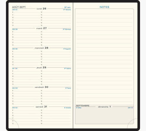 Exacompta Espace 17 – Wochenagenda 2027, 1 Woche/1 Seite, 9 × 17,5 cm