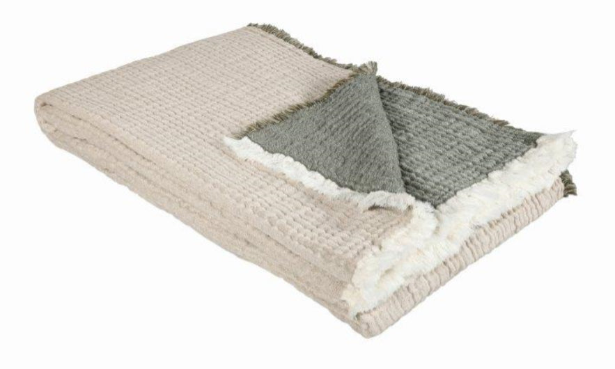 Eskimo Wohndecke – 130 × 200 cm, Bio-Baumwolle, Beige
