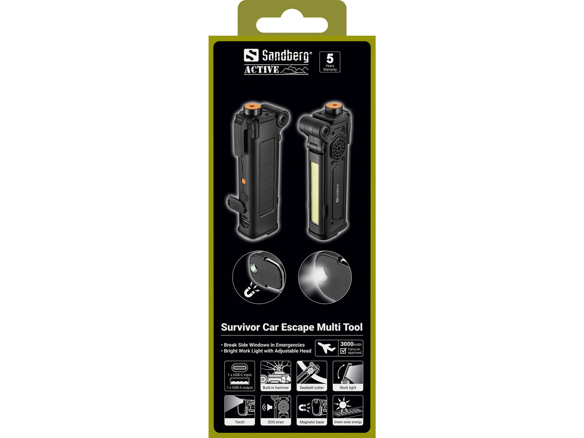 Sandberg 421-53 USB-Ladegerät Powerbank 3000 mAh – USB-C×1 Eingang, USB-A×1 Ausgang – Schwarz