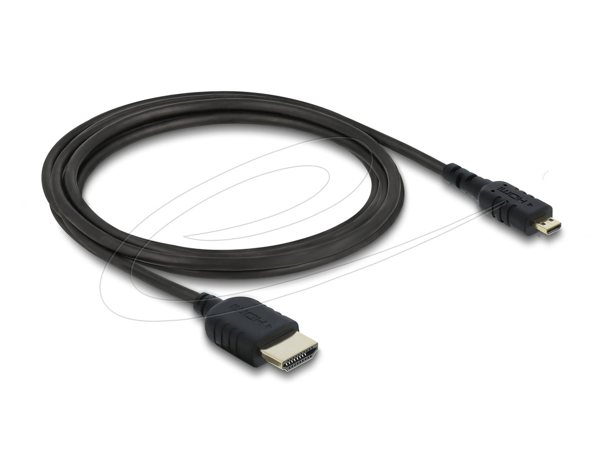 DeLOCK Micro-HDMI auf HDMI Kabel HDMI 2.1 8K 60 Hz – 2 m – HDR, ARC