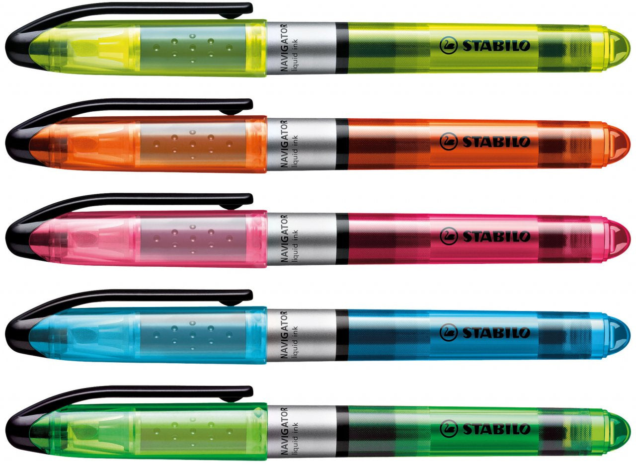 STABILO NAVIGATOR Textmarker – 10er Set, Farben: Grün, Strichstärke 2–5 mm