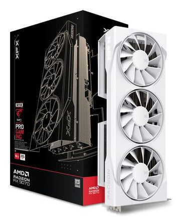 XFX Radeon RX 9070 Swift White OC – PCIe Grafikkarte – 3×DisplayPort, 1×HDMI 2.1, PCIe 5.0, 3×8‑Pin