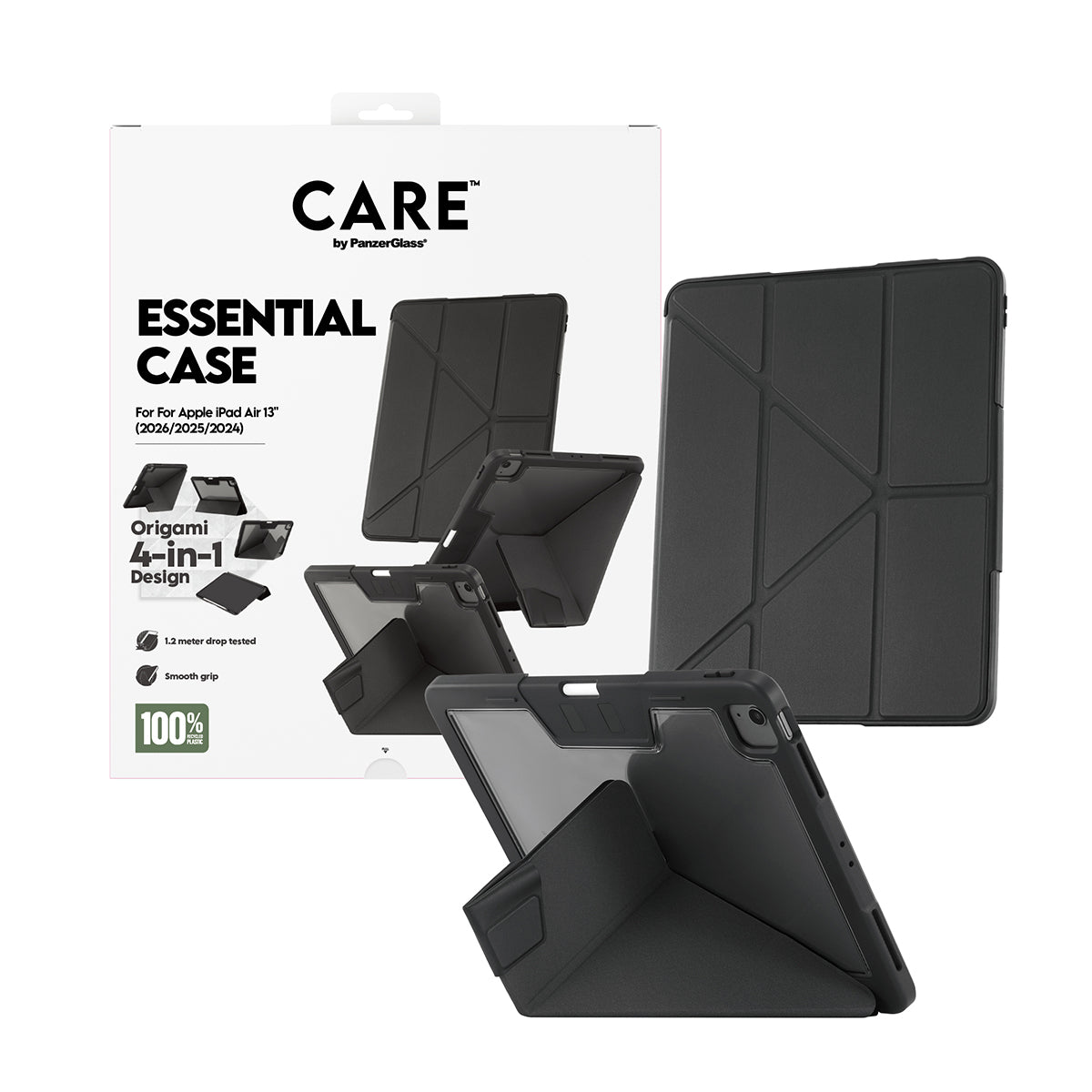 PanzerGlass CARE Essential Tablet-Hülle für iPad Air 13" (2024–2026) – Schwarz