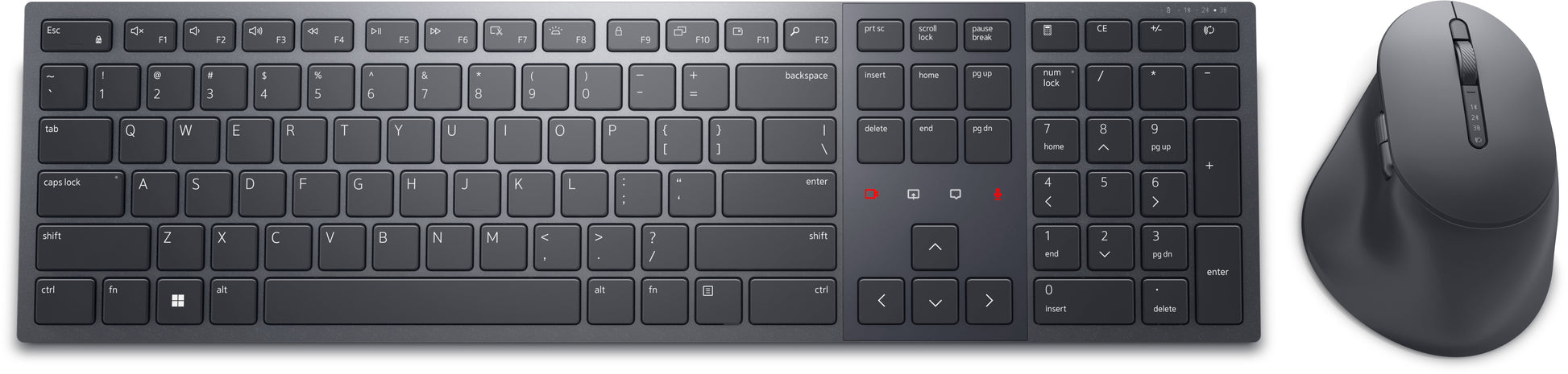 Dell KM900 – Tastatur- und Maus-Set – Scherenmechanik – Bluetooth & 2,4 GHz (USB-A) – QWERTY (US-INT) – Graphit