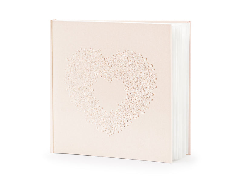PartyDeco Gästebuch – 22 Seiten – 205 × 205 mm – Hardcover, hellrosa