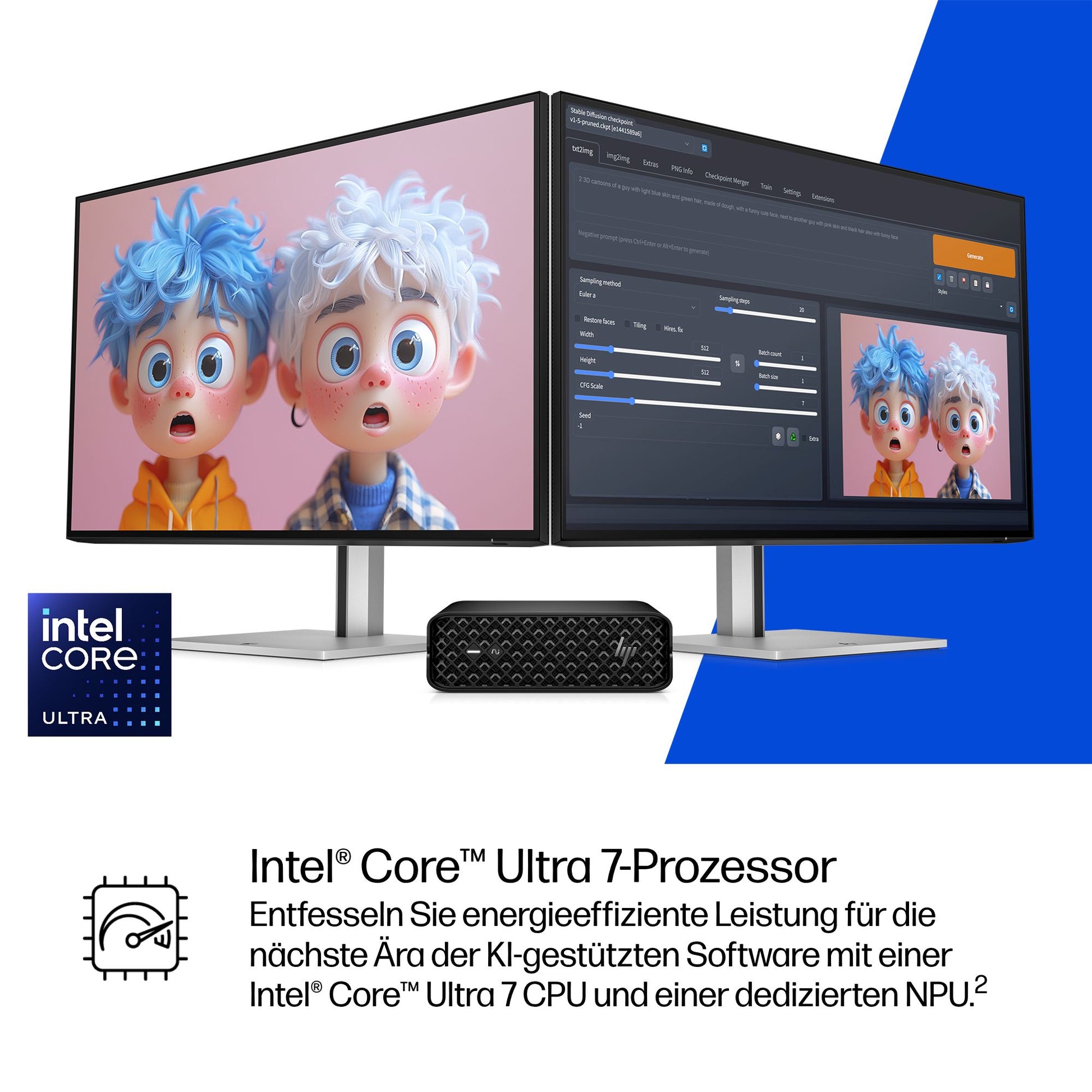 HP Z2 G1 Micro – Intel Core Ultra 7 265, 32 GB RAM, 1 TB SSD, NVIDIA RTX A1000 8 GB, Windows 11 Pro