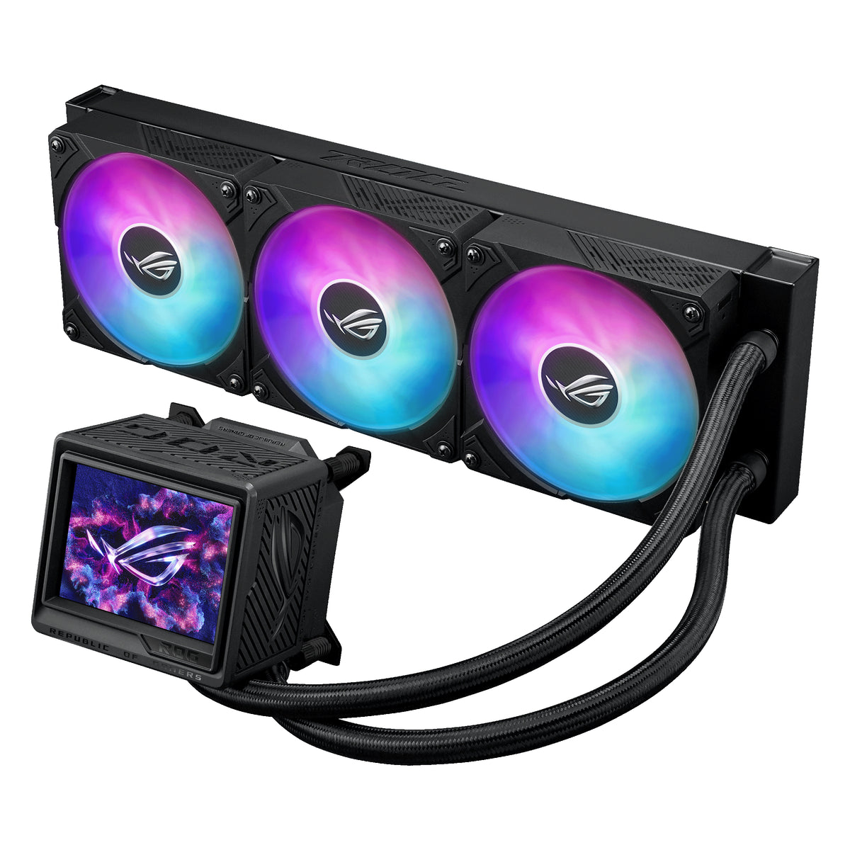 ASUS ROG RYUJIN III 360 – AIO-Kühler – 360 mm, 3×120 mm Lüfter, 3,5" LCD, für AM4, AM5, LGA 1150 und andere