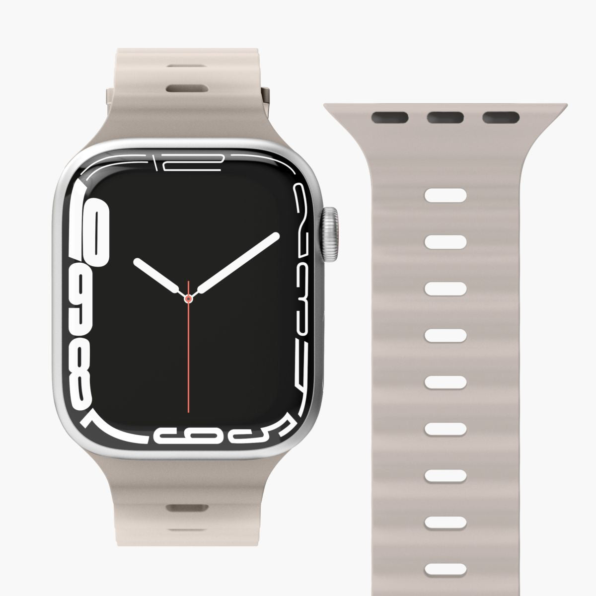 Vonmählen Wave Band 2 – Armband – für Apple Watch (verschiedene Grössen), Creme, Elastomer (T)