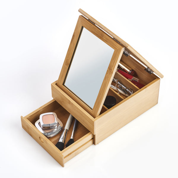 Zeller Present Aufbewahrungsbox 18872 – Bambus/Glas, 25×19×11,2 cm, Braun