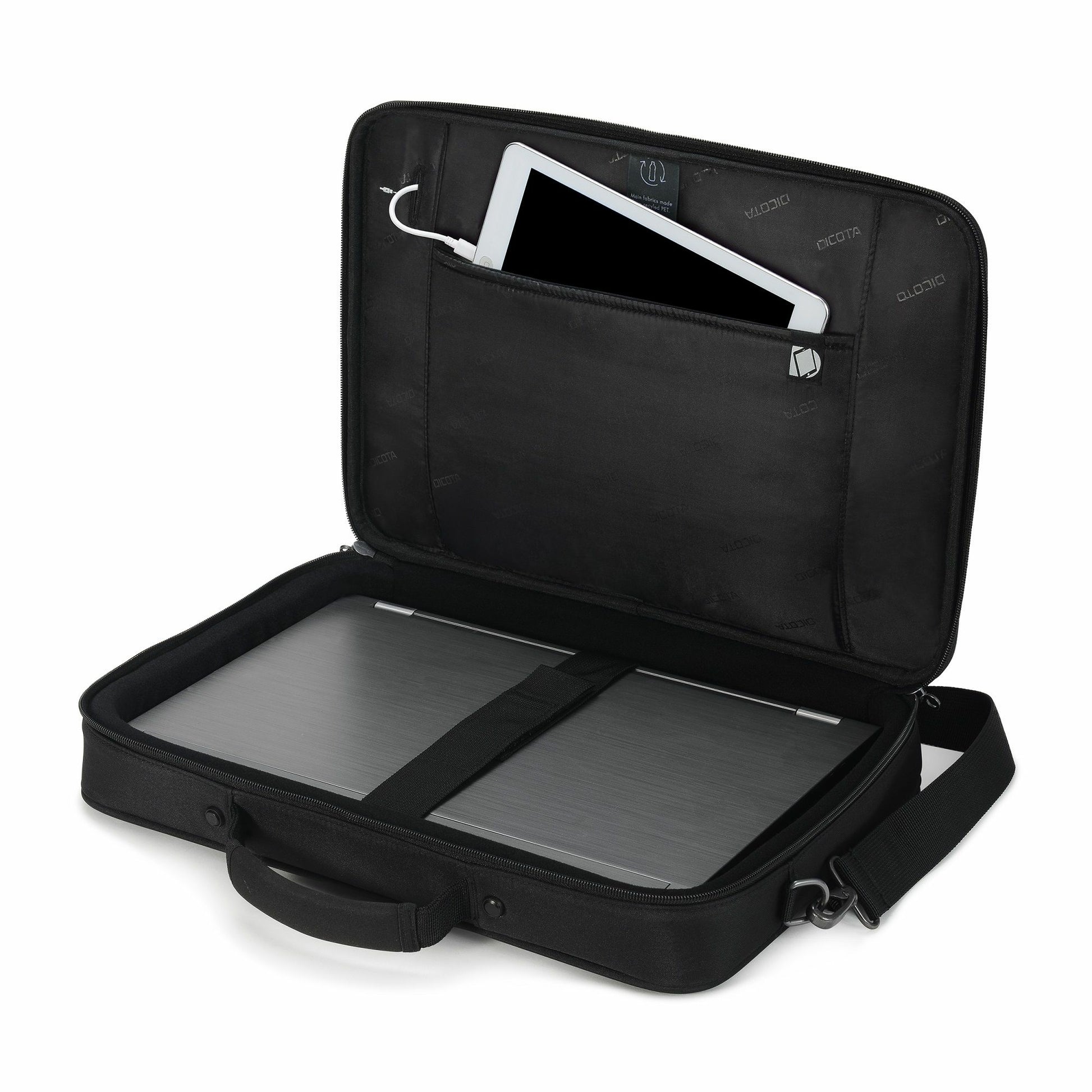 DICOTA Notebook-Tasche bis 15,6" – Trolley-Band, Schultergurt – Schwarz