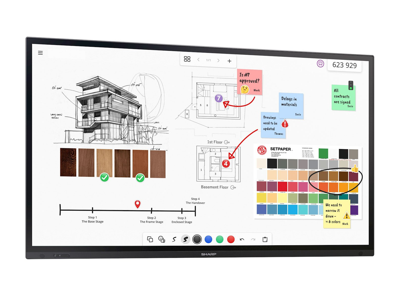 Sharp PN-LA752 – 75" Signage-Display – 4K UHD – LCD (IPS) – InGlass-Touch (20-Fach) – 60 Hz – 500 cd/m² – 24/7