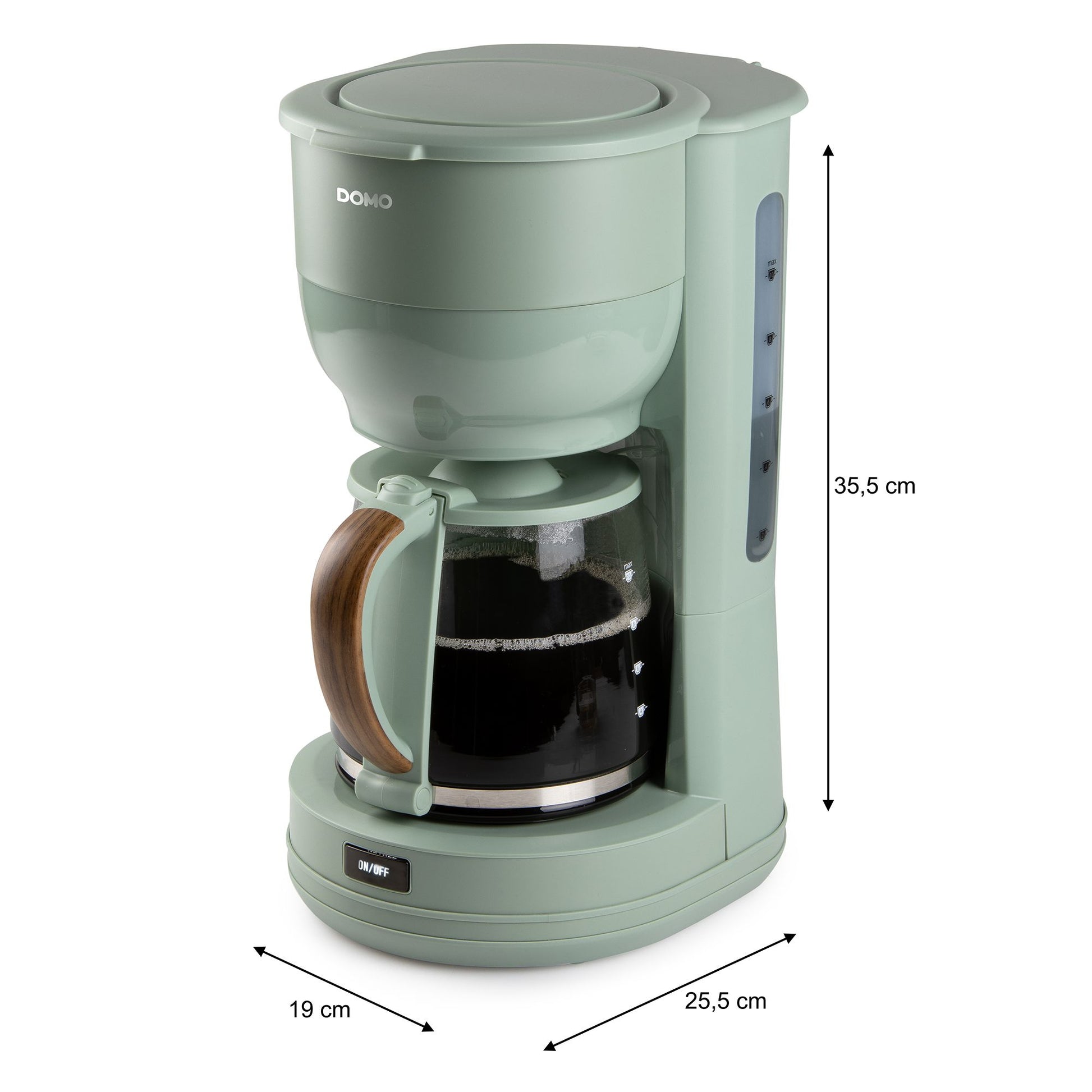 Domo DO755K Filterkaffeemaschine – 10 Tassen, 1,3 l, Karaffe, Grün