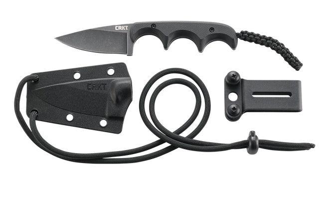 CRKT Minimalist Drop Point – Klappmesser/Outdoormesser 55 mm, Stahl, glasfaserverstärkter Kunststoff, schwarz