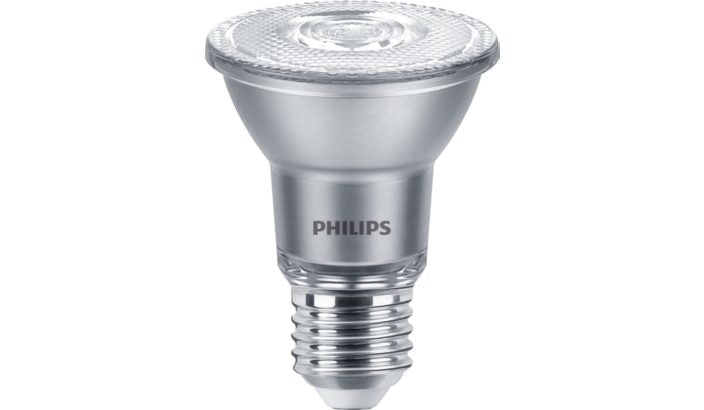 Philips Leuchtmittel E27 Spot – Warmweiss 3000 K, 515 lm, 6 W, dimmbar, 25° – 1 Stk., Silber