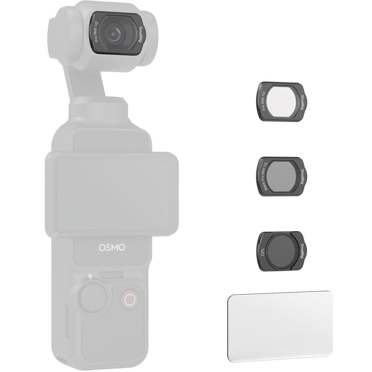SmallRig 4775 Kamera-Filterset – Mist-Filter, CPL – für DJI Osmo Pocket 3 – Schwarz – 3er-Pack