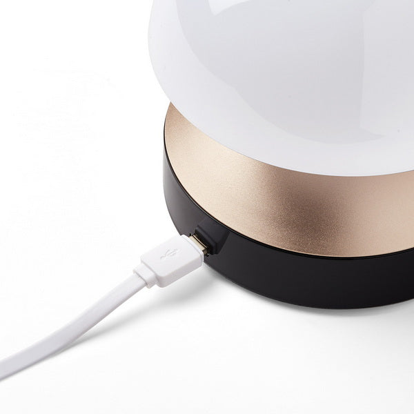 LEXON Lichtwecker Mina Sunrise – digital – 11 × 11 cm, gold, Aluminium, USB, 5 Wecktöne