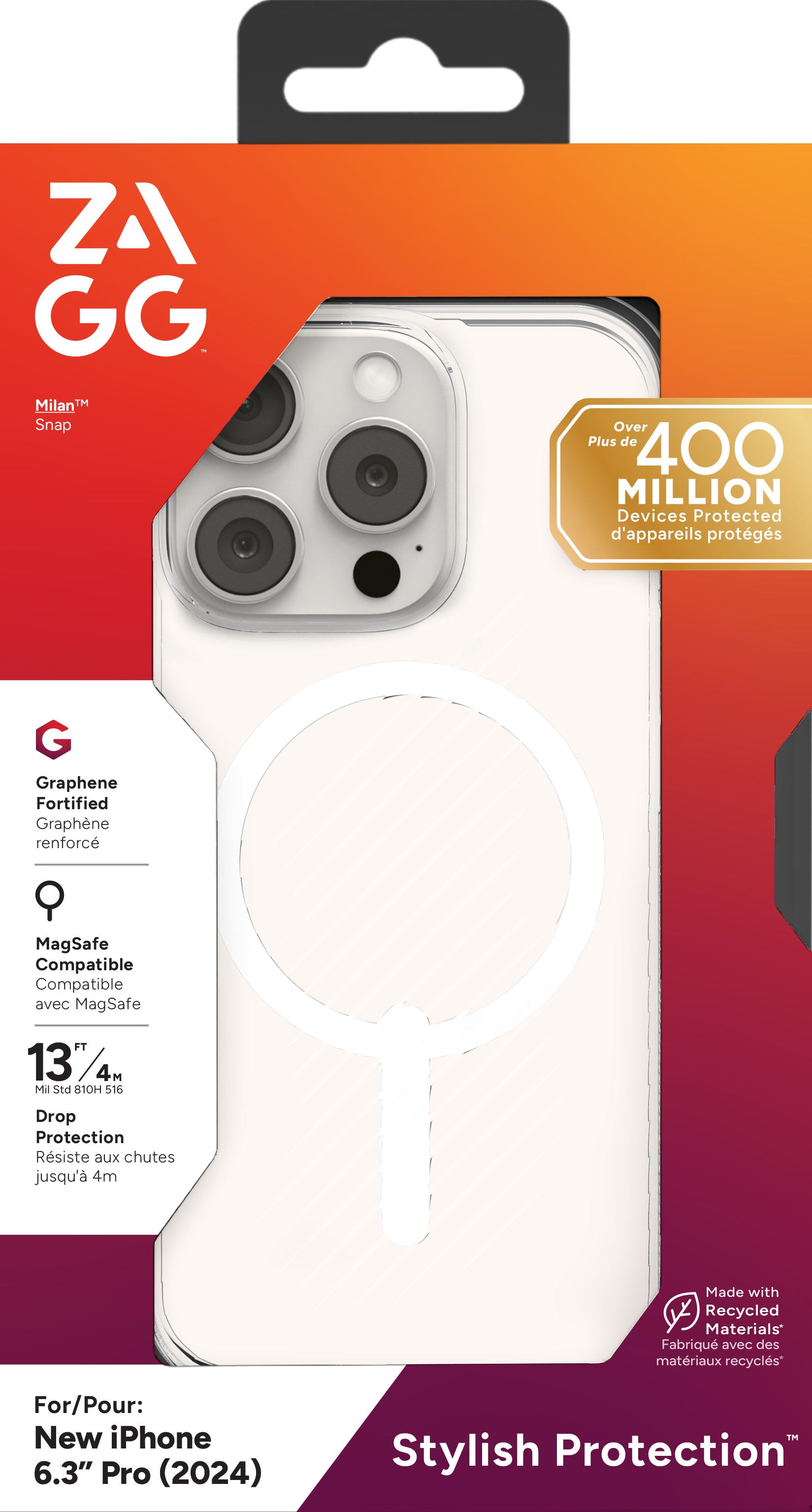 ZAGG Backcover Luxe – für Apple iPhone 16 Pro – transparent