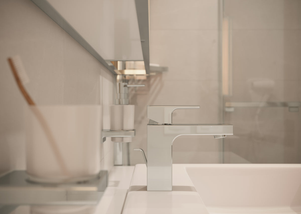 Hansgrohe Wannengriff AddStoris Q – 9,8×39,8×5,2 cm, Metall, zum Schrauben, Chrom