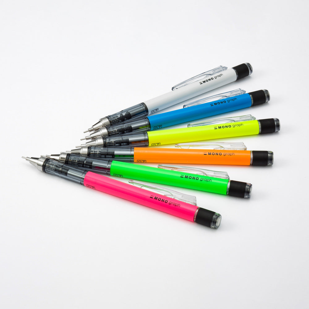 Tombow MONO graph Druckbleistift – 0,7 mm – Weiss – Schüttel-Mechanismus – 1er-Pack
