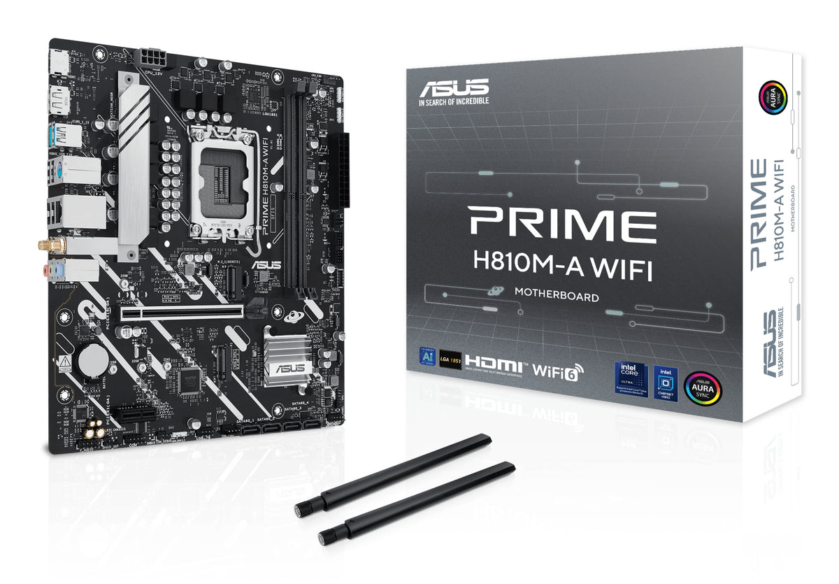 ASUS PRIME H810M-A WIFI – Mainboard – LGA 1851, Intel H810, mATX, DDR5