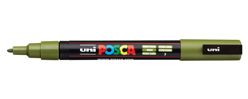 Uni-Ball Non-Permanent-Marker – Rundspitze 0,9-1,3 mm – Khakigrün – Wasserfest