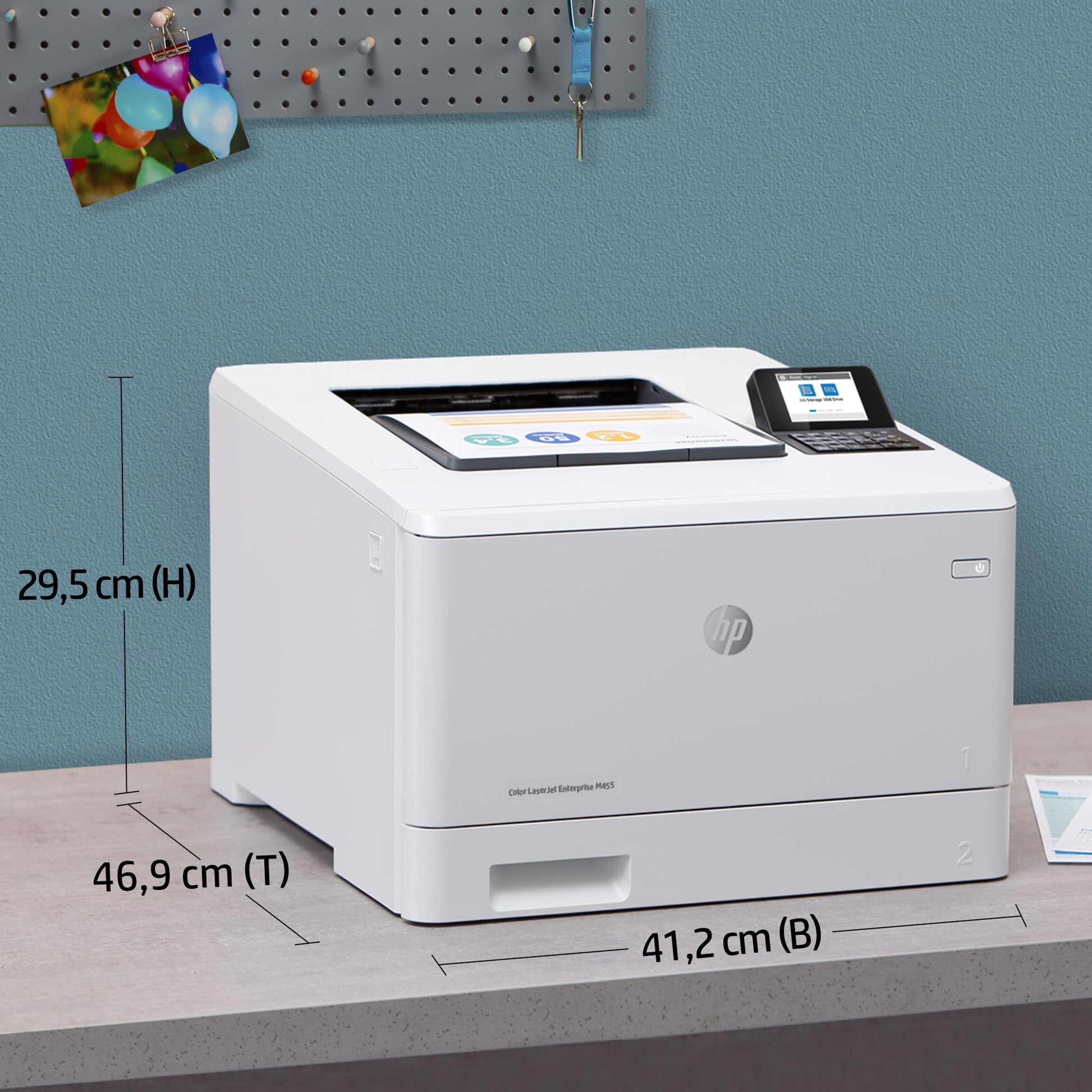 HP Color LaserJet Enterprise M455dn – A4, Farbe, Duplex, 27 S./Min., 600 × 600 dpi, WLAN/LAN/USB